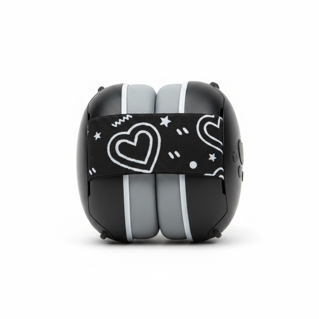 casque anti bruit bébé noir motifs