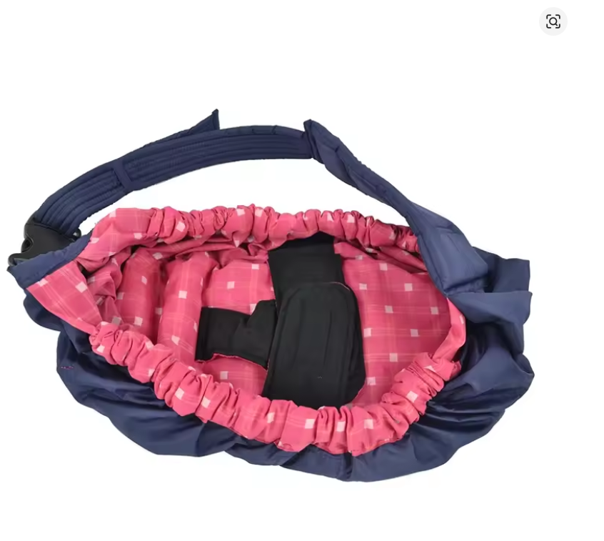 Echarpe de portage vue interieure motif rose a pois
