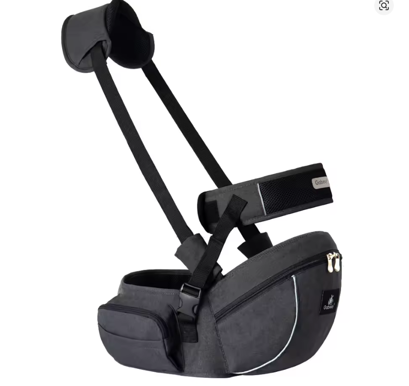 Porte-bébé siège de hanche ergonomique - Coloris Noir - 5 positions 0-20 kg
