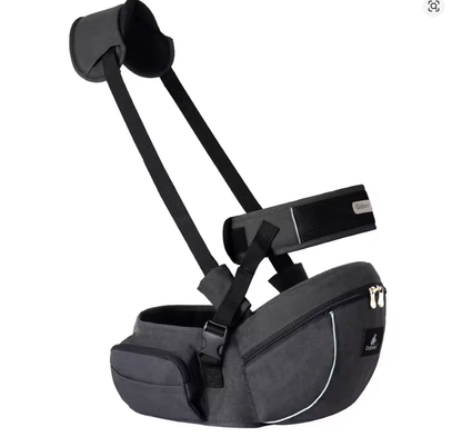 Porte-bébé siège de hanche ergonomique - Coloris Noir - 5 positions 0-20 kg
