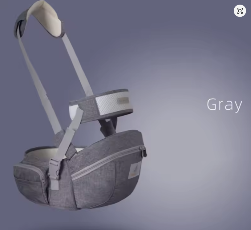 Porte-bébé siège de hanche ergonomique - Coloris Gris - 5 positions 0-20 kg
