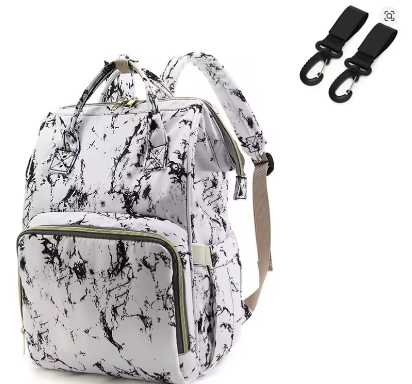Sac à langer multifonction imperméable motif marbre 
