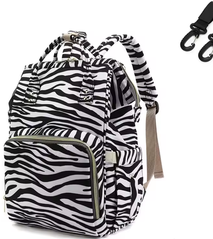 Sac à langer multifonction imperméable motif zèbre 
