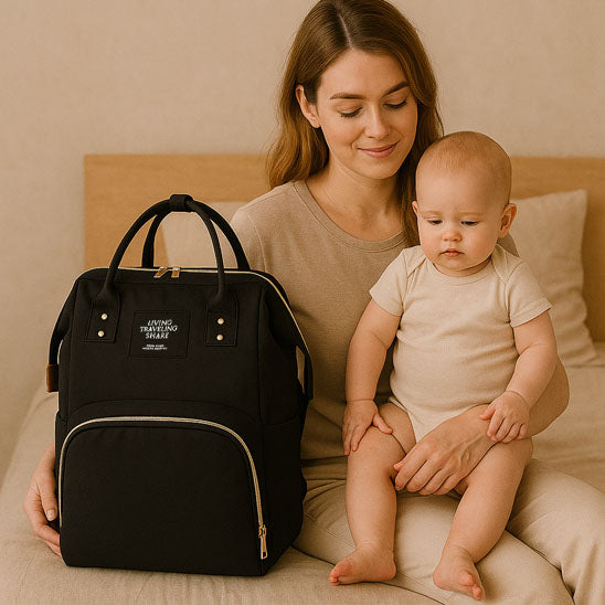 Sac a langer momie grande capacité  vue de face