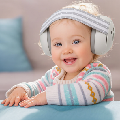 Casque anti bruit gris bébé