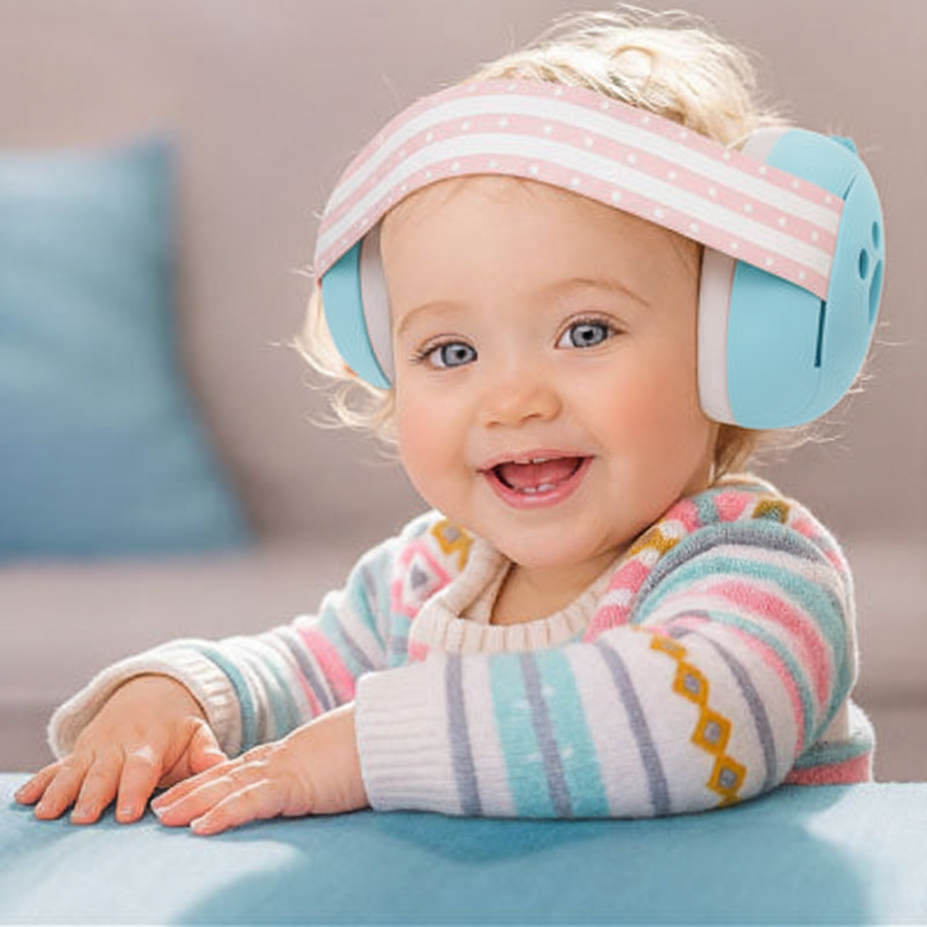 Casque bleu pastel bébé