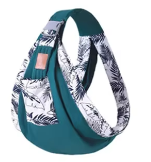 Echarpe de portage bébé nouveau-né portage ventral bleu