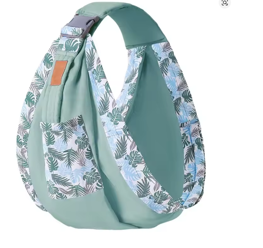 Écharpe de portage bébé nouveau-né portage ventral vert