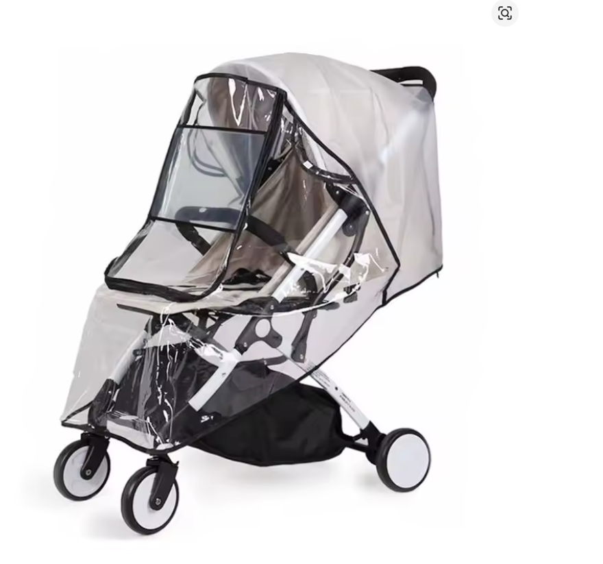 Housse de pluie poussette transparente imperméable vue principale