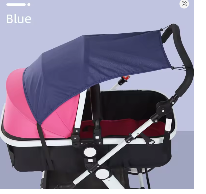 Pare-soleil poussette détail tissu UV Bleu