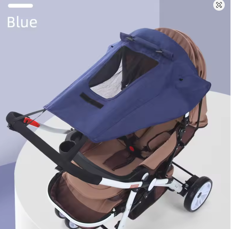 Pare-soleil poussette protection UV anti chaleur Bleu